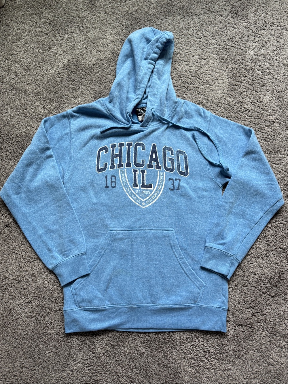 Chicago Graphic Hoodie Sweatshirt - Light Blue